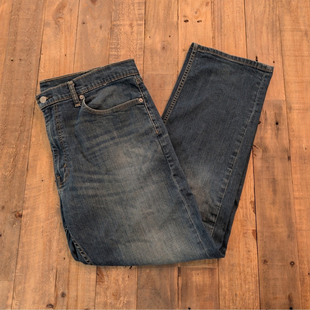Levi's 505 Regular Fit Straight Leg Mens 38x30 Blue Denim Stretch Jeans